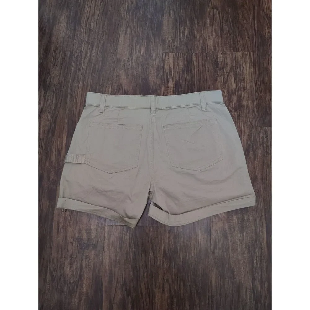 Boston Traders Khaki Chino Shorts Womens Size 10 Mid Rise Stretch Casual
